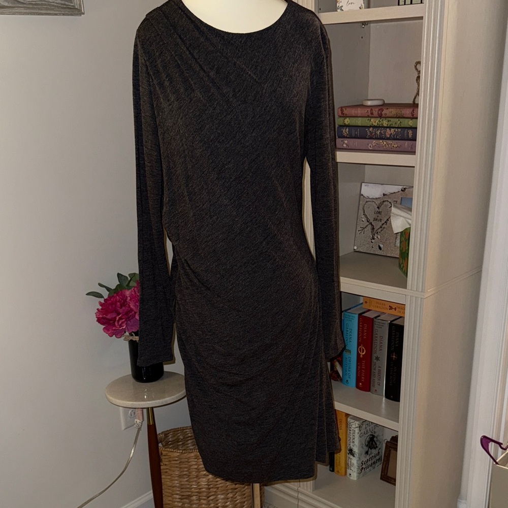 Banana Republic Dark Grey Long Sleeve Dress